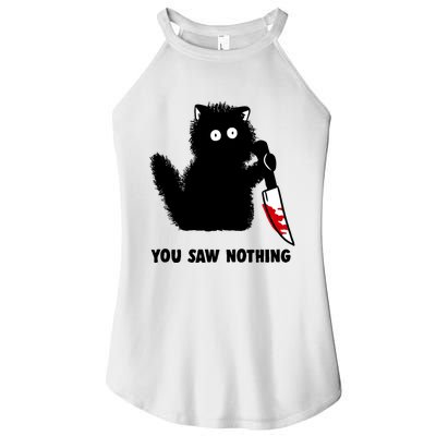 Funny Cat Cat Lovers You Saw Nothing Women's Perfect Tri Rocker Tank