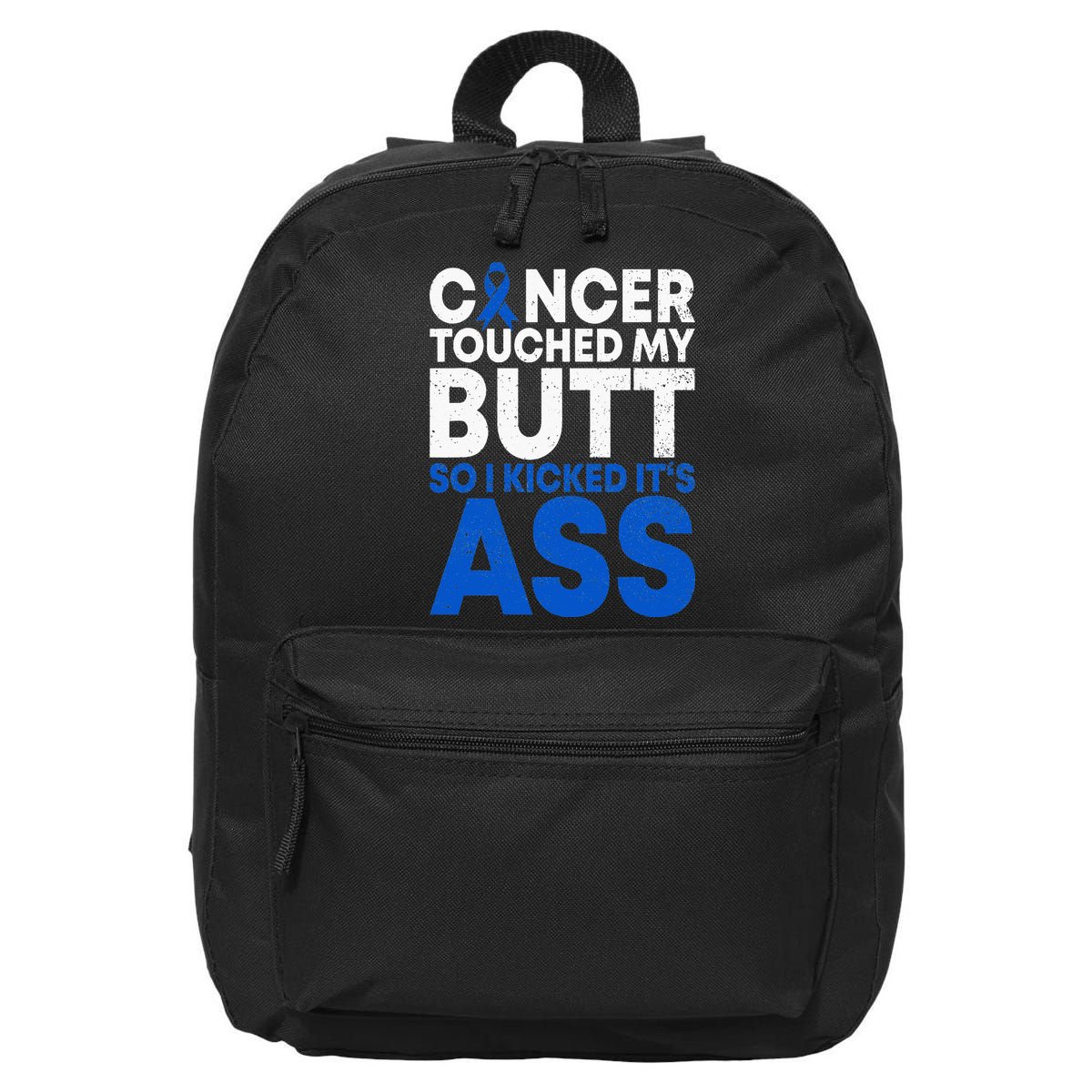 Funny Colon Cancer Survivor Cancer Awareness Ribbon 16 in Basic Backpack