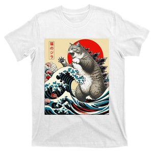 Funny Catzilla Cat Japanese Art Funny Cat Gifts For Women T-Shirt