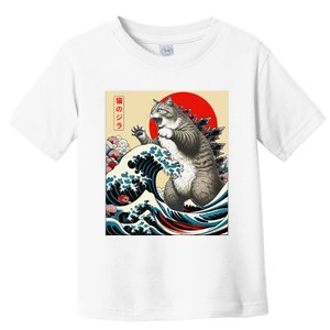 Funny Catzilla Cat Japanese Art Funny Cat Gifts For Women Toddler T-Shirt