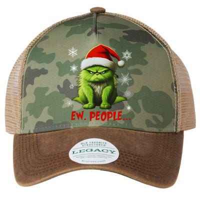 Funny Christmas Cat Ew People Meowy Cat Lovers Legacy Tie Dye Trucker Hat