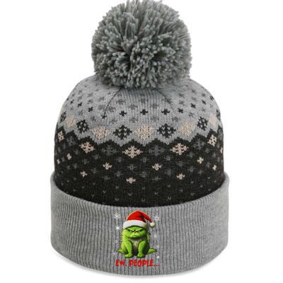 Funny Christmas Cat Ew People Meowy Cat Lovers The Baniff Cuffed Pom Beanie