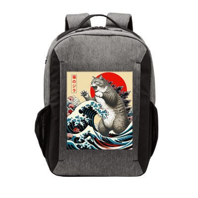 Funny Catzilla Cat Japanese Art Cat Gifts Vector Backpack