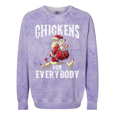 Funny Chicken Christmas Chicken Lover Xmas Day Santa Claus Cool Gift Colorblast Crewneck Sweatshirt