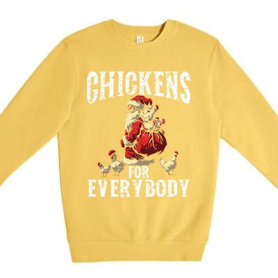 Funny Chicken Christmas Chicken Lover Xmas Day Santa Claus Cool Gift Premium Crewneck Sweatshirt