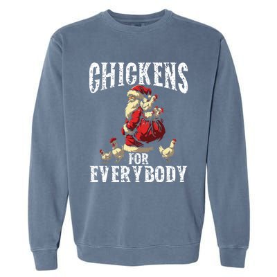 Funny Chicken Christmas Chicken Lover Xmas Day Santa Claus Cool Gift Garment-Dyed Sweatshirt