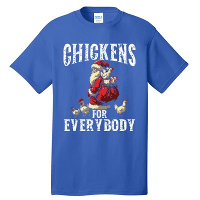 Funny Chicken Christmas Chicken Lover Xmas Day Santa Claus Cool Gift Tall T-Shirt