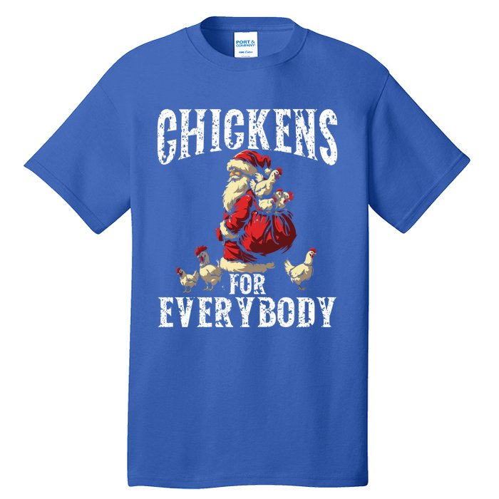 Funny Chicken Christmas Chicken Lover Xmas Day Santa Claus Cool Gift Tall T-Shirt