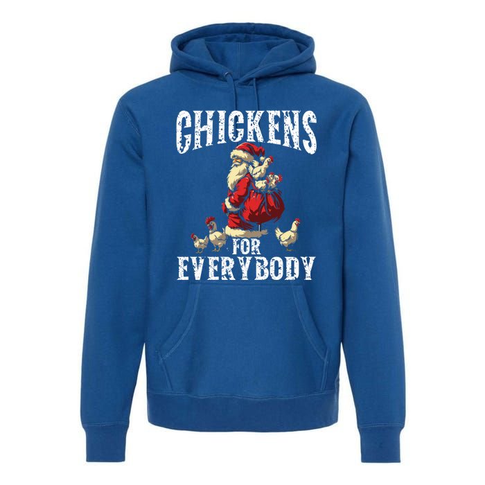 Funny Chicken Christmas Chicken Lover Xmas Day Santa Claus Cool Gift Premium Hoodie