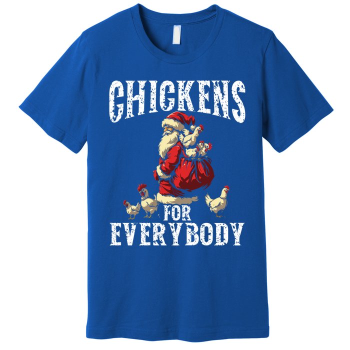 Funny Chicken Christmas Chicken Lover Xmas Day Santa Claus Cool Gift Premium T-Shirt