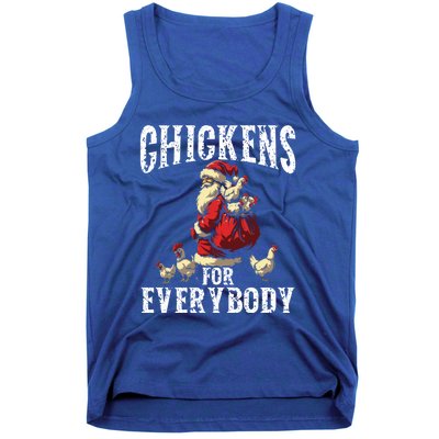 Funny Chicken Christmas Chicken Lover Xmas Day Santa Claus Cool Gift Tank Top