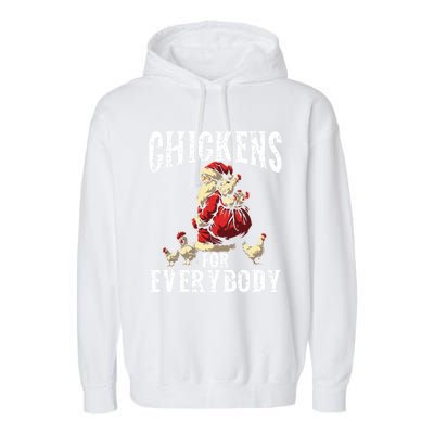 Funny Chicken Christmas Chicken Lover Xmas Day Santa Claus Cool Gift Garment-Dyed Fleece Hoodie