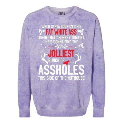 Funny Costume Christmas Jolliest Bunch Of A Holes Fun Sarcastic Xmas Colorblast Crewneck Sweatshirt