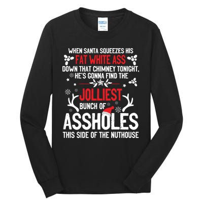 Funny Costume Christmas Jolliest Bunch Of A Holes Fun Sarcastic Xmas Tall Long Sleeve T-Shirt