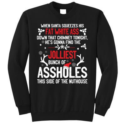 Funny Costume Christmas Jolliest Bunch Of A Holes Fun Sarcastic Xmas Tall Sweatshirt