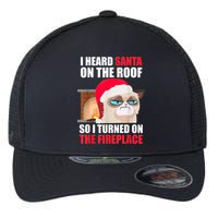 Funny Christmas Cat Hates Santa Grumpy Annoyed Cats Flexfit Unipanel Trucker Cap