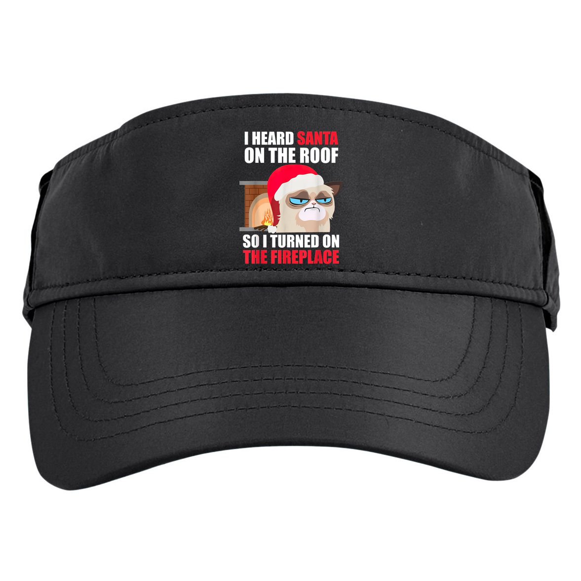 Funny Christmas Cat Hates Santa Grumpy Annoyed Cats Adult Drive Performance Visor
