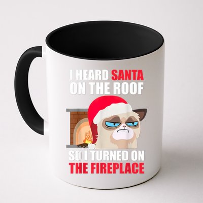 Funny Christmas Cat Hates Santa Grumpy Annoyed Cats Mug