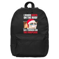 Funny Christmas Cat Hates Santa Grumpy Annoyed Cats 16 in Basic Backpack