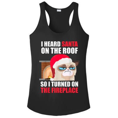 Funny Christmas Cat Hates Santa Grumpy Annoyed Cats Ladies PosiCharge Competitor Racerback Tank