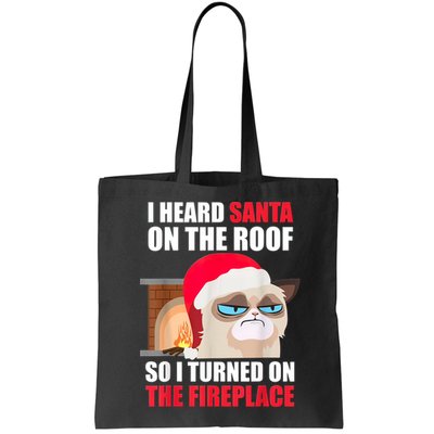 Funny Christmas Cat Hates Santa Grumpy Annoyed Cats Bag
