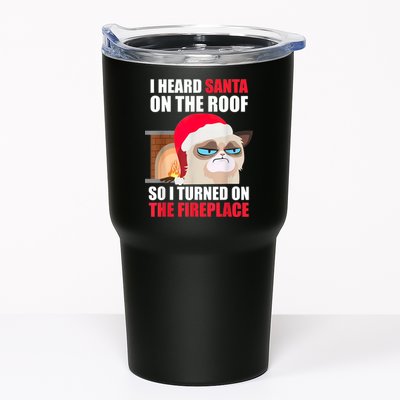 Funny Christmas Cat Hates Santa Grumpy Annoyed Cats Tumbler