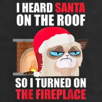 Funny Christmas Cat Hates Santa Grumpy Annoyed Cats Large Microfiber Waffle Golf Towel