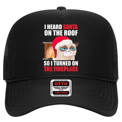 Funny Christmas Cat Hates Santa Grumpy Annoyed Cats Trucker Hat