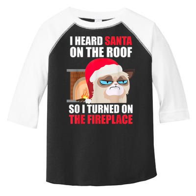 Funny Christmas Cat Hates Santa Grumpy Annoyed Cats Toddler Fine Jersey T-Shirt