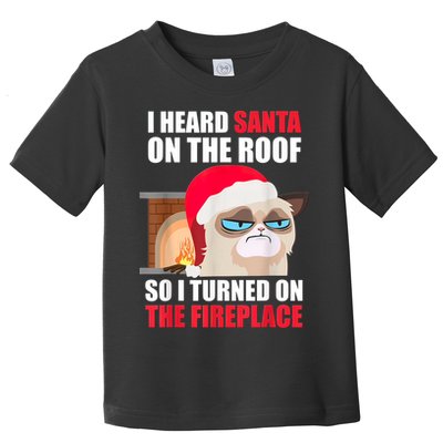 Funny Christmas Cat Hates Santa Grumpy Annoyed Cats Toddler T-Shirt