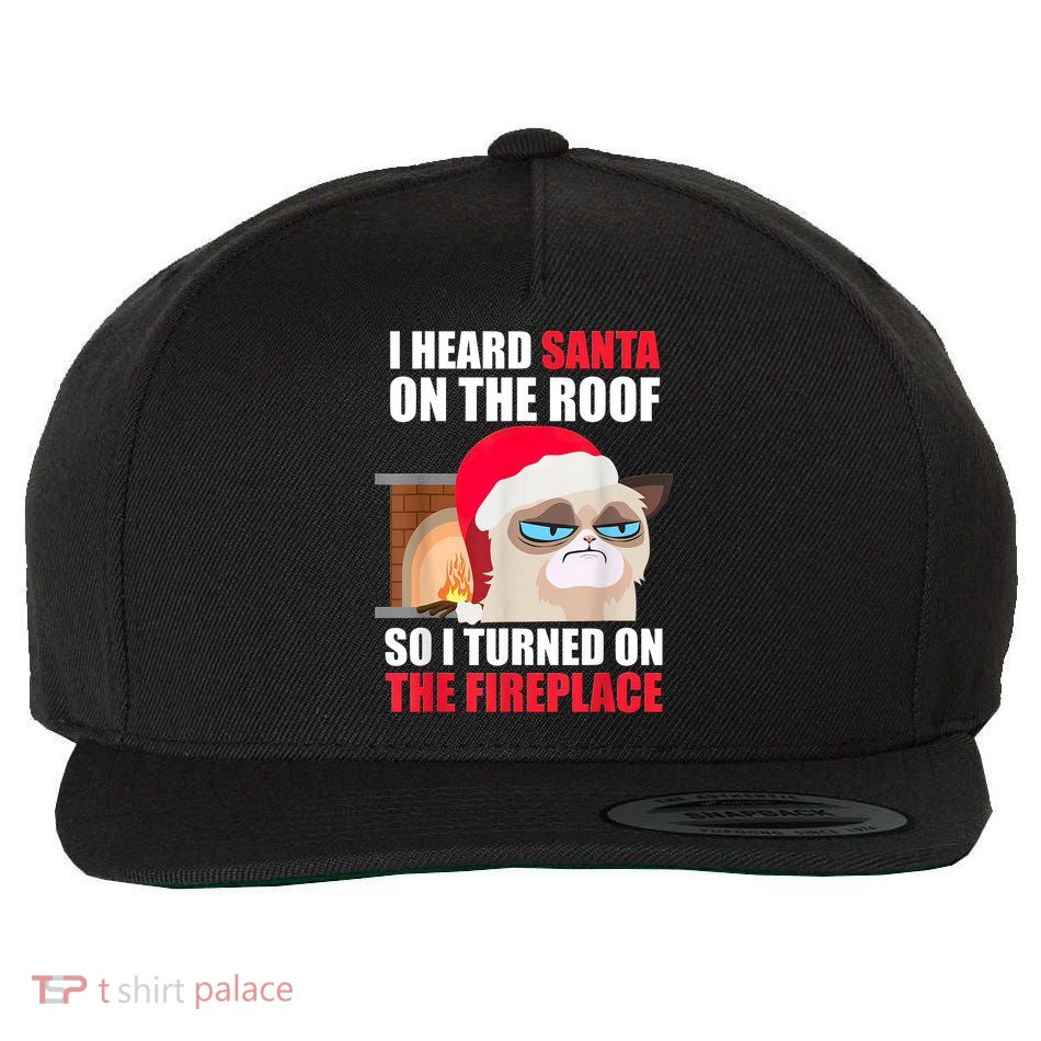 Funny Christmas Cat Hates Santa Grumpy Annoyed Cats Wool Snapback Cap