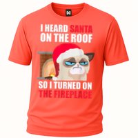 Funny Christmas Cat Hates Santa Grumpy Annoyed Cats Cooling Performance Crew T-Shirt