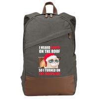Funny Christmas Cat Hates Santa Grumpy Annoyed Cats Cotton Canvas Backpack