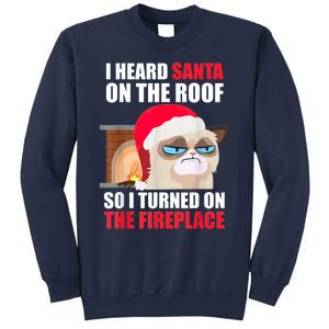 Funny Christmas Cat Hates Santa Grumpy Annoyed Cats Sweatshirt