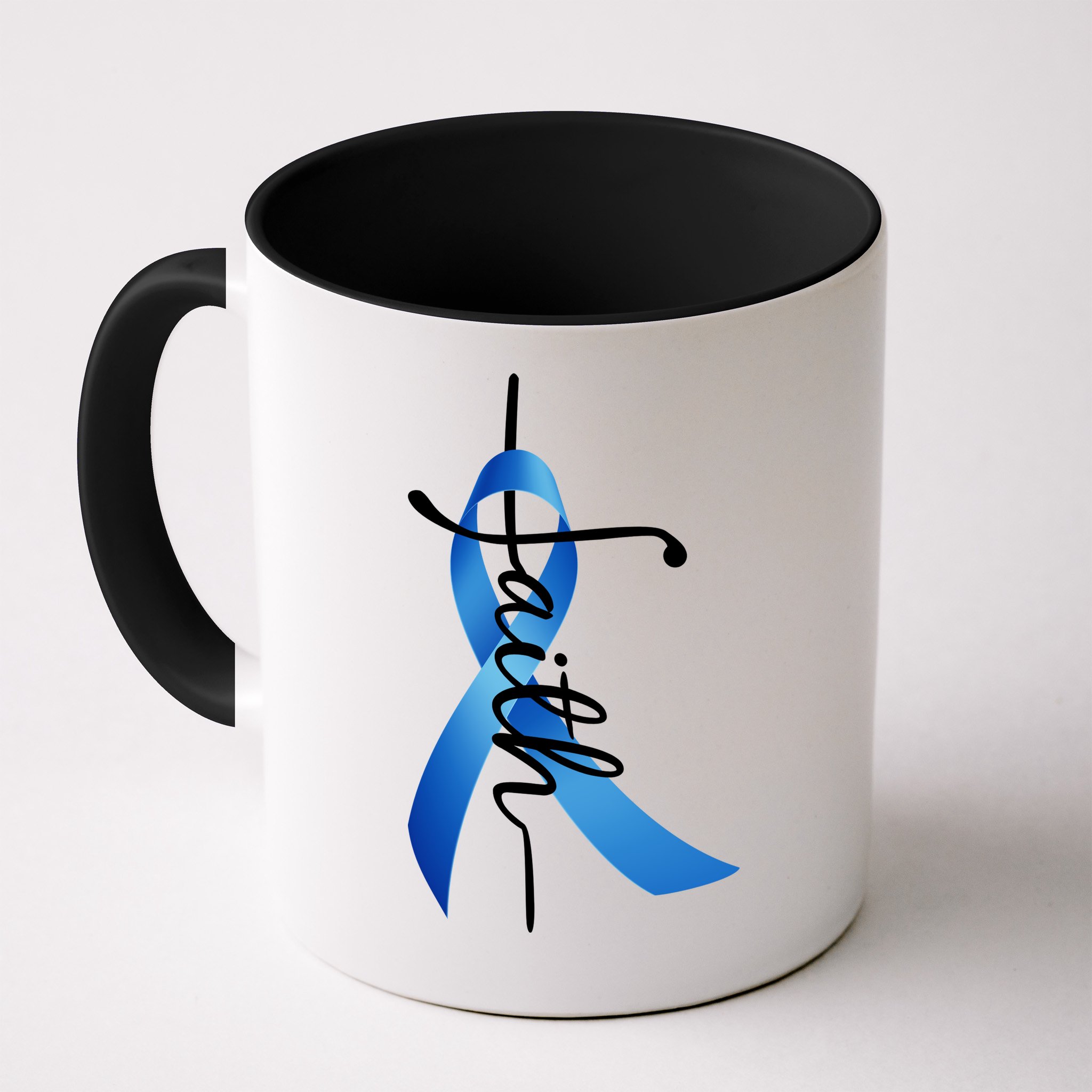 Faith Colon Cancer Cross Ribbon Mug