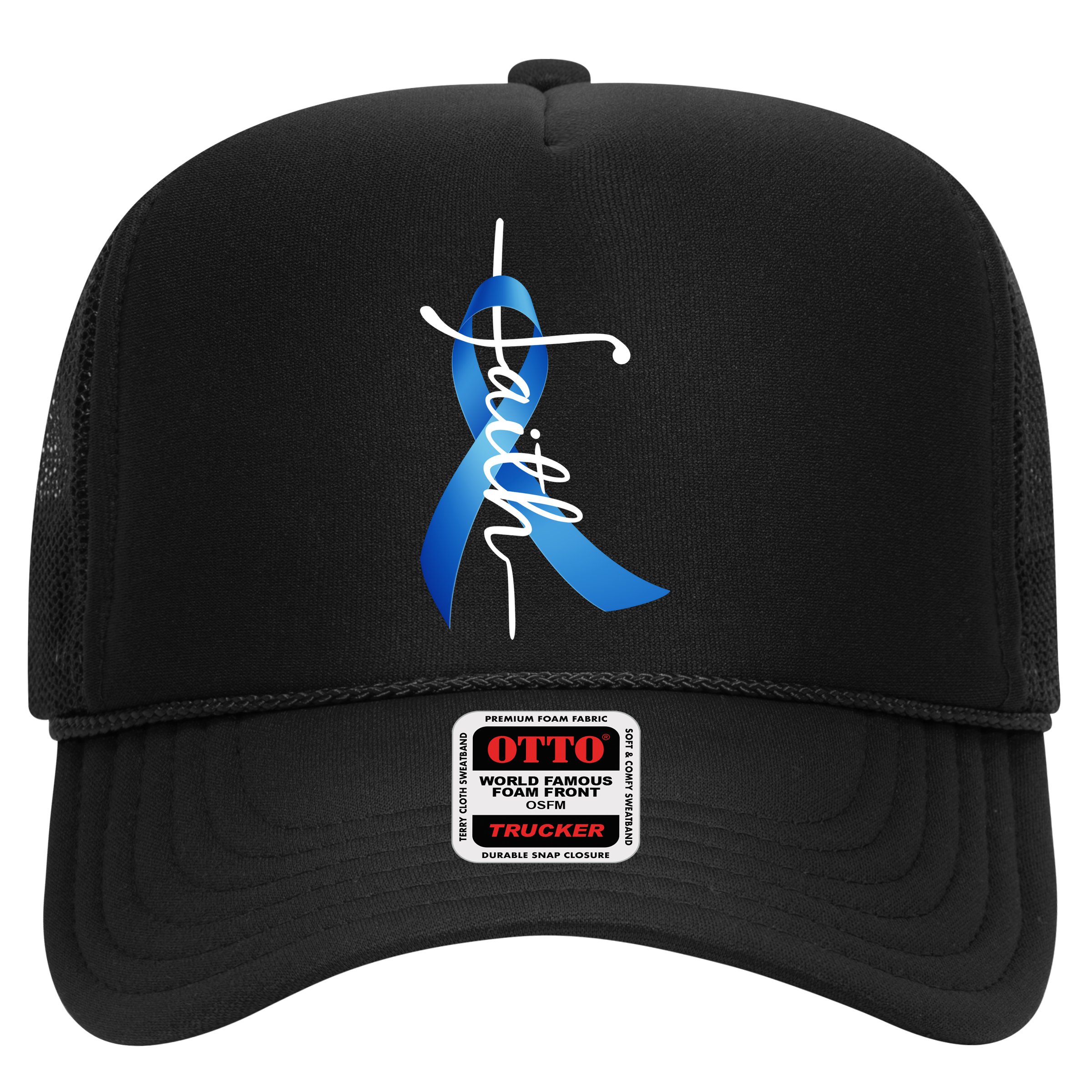 Faith Colon Cancer Cross Ribbon Hat
