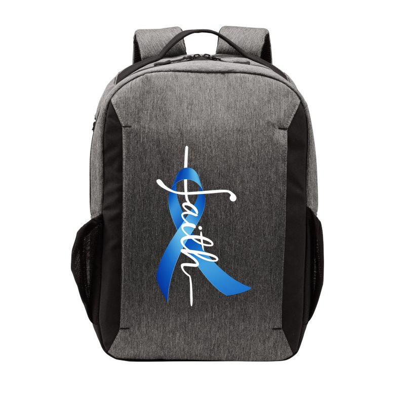 Faith Colon Cancer Cross Ribbon Vector Backpack