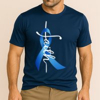 Faith Colon Cancer Cross Ribbon Performance Shirt