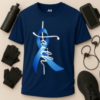 Faith Colon Cancer Cross Ribbon Performance Shirt