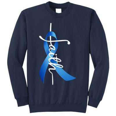 Faith Colon Cancer Cross Ribbon Sweatshirt