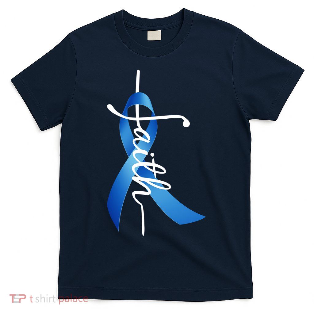 Faith Colon Cancer Cross Ribbon T-Shirt