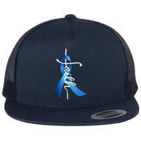 Faith Colon Cancer Cross Ribbon Flatbill Hat