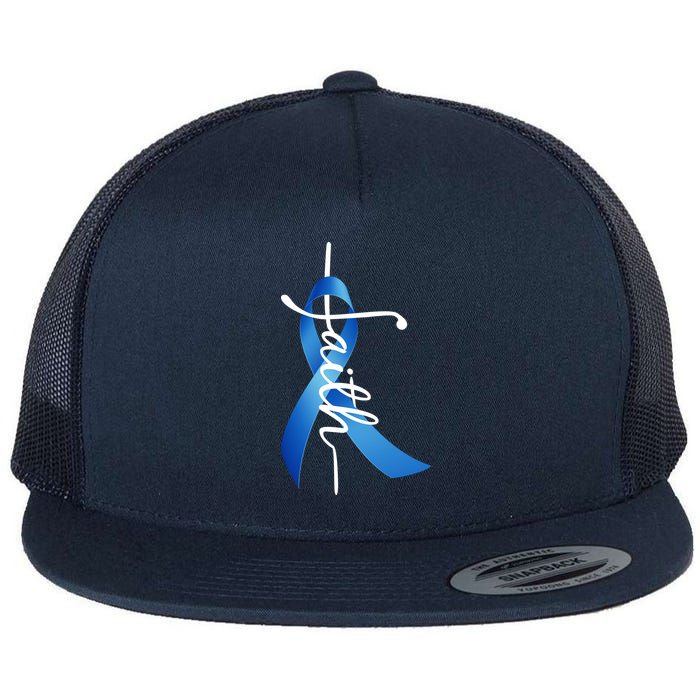 Faith Colon Cancer Cross Ribbon Flatbill Hat
