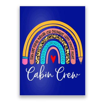 Funny Cabin Crew Rainbow Leopard Travel And Tourism Work Meaningful Gift Poster