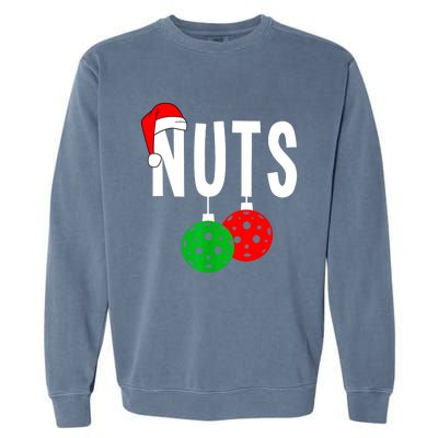 Funny Christmas Couples Nuts Xmas Chest Nuts Matching Pickleball Gift Garment-Dyed Sweatshirt