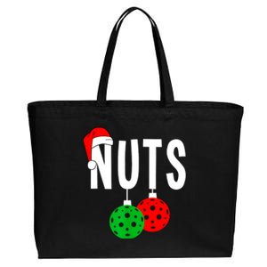 Funny Christmas Couples Nuts Xmas Chest Nuts Matching Pickleball Gift Cotton Canvas Jumbo Tote