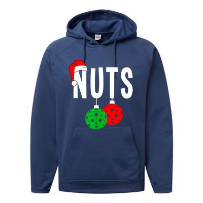 Funny Christmas Couples Nuts Xmas Chest Nuts Matching Pickleball Gift Performance Fleece Hoodie