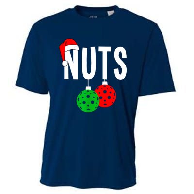 Funny Christmas Couples Nuts Xmas Chest Nuts Matching Pickleball Gift Cooling Performance Crew T-Shirt