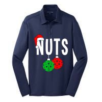 Funny Christmas Couples Nuts Xmas Chest Nuts Matching Pickleball Gift Silk Touch Performance Long Sleeve Polo