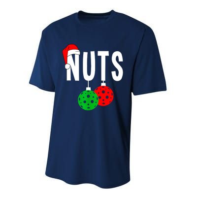 Funny Christmas Couples Nuts Xmas Chest Nuts Matching Pickleball Gift Performance Sprint T-Shirt